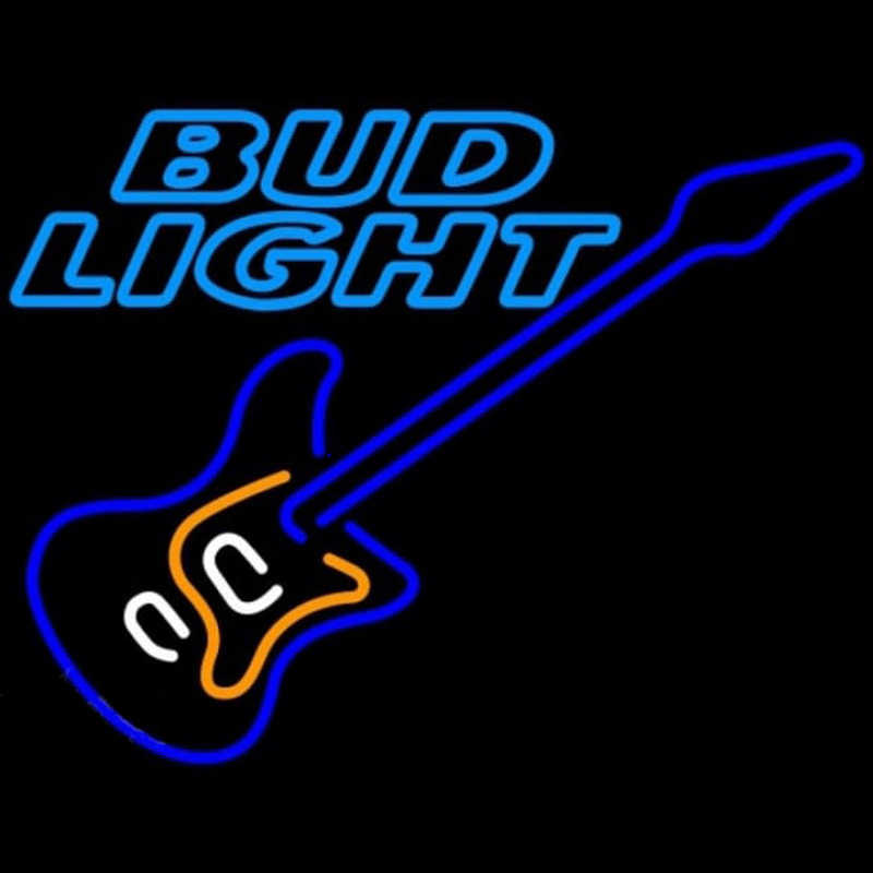 Bud Light Blue Electric Guitar Beer Sign Neon Sign