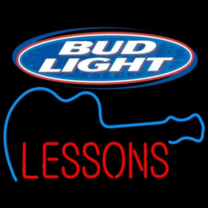 Bud Light Guitar Lessons Beer Sign Neon Sign