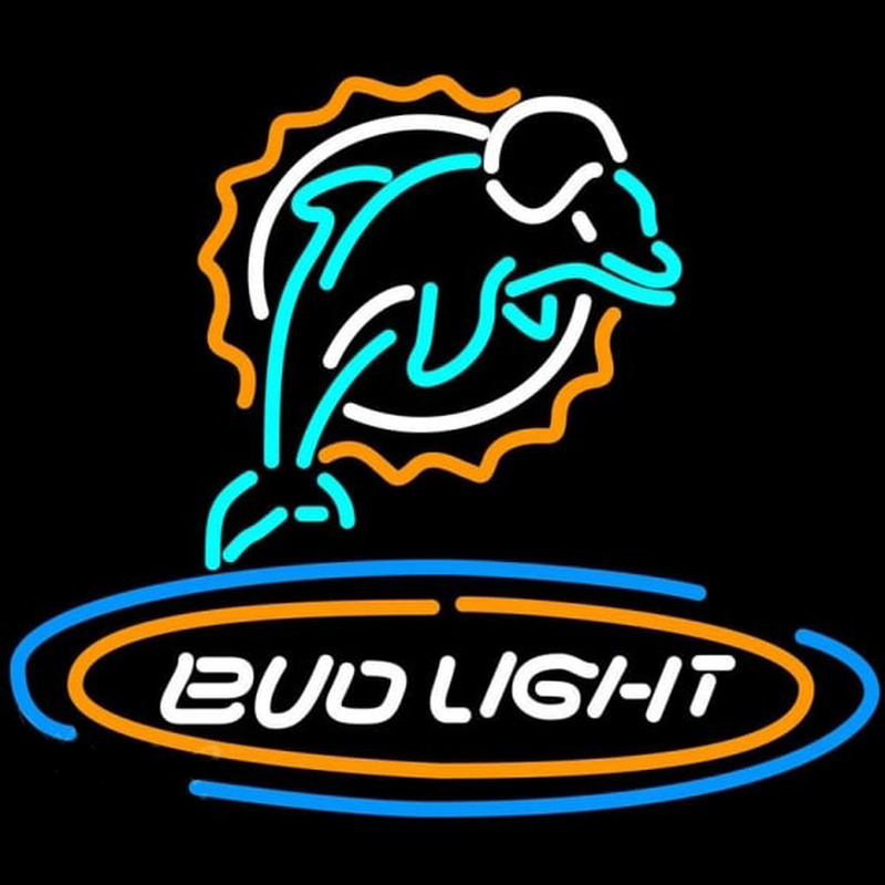 Bud Light Miami Dolphins Beer Sign Neon Sign