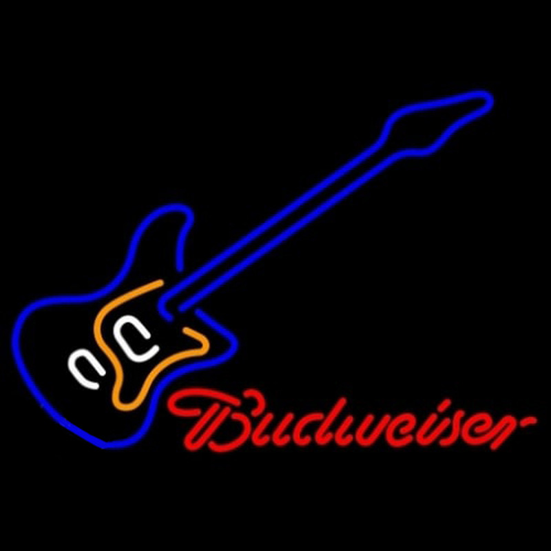 Budweiser Blue Electric Guitar Neon Sign