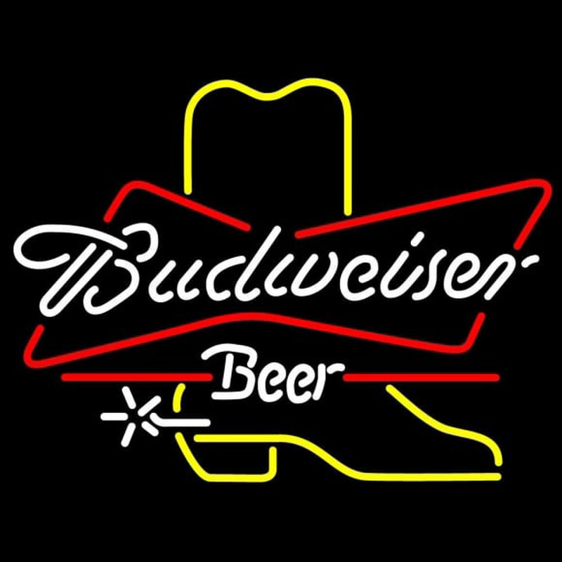 Budweiser Cowboy Boot Beer Sign Neon Sign
