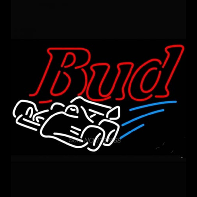 Budweiser Race Car Beer Light Neon Sign