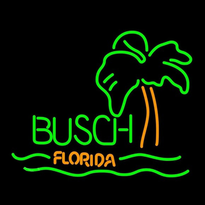 Busch Florida with Palm Tree Beer Sign Neon Sign