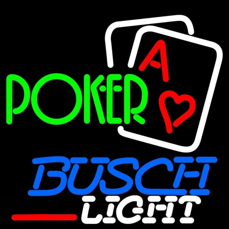 Busch Light Green Poker Beer Sign Neon Sign