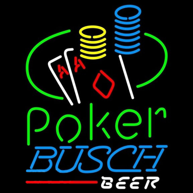 Busch Poker Ace Coin Table Beer Sign Neon Sign
