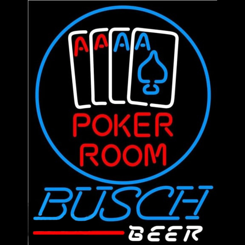 Busch Poker Room Beer Sign Neon Sign