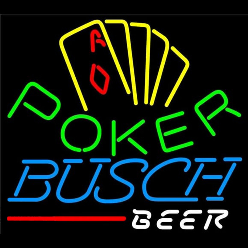 Busch Poker Yellow Beer Sign Neon Sign