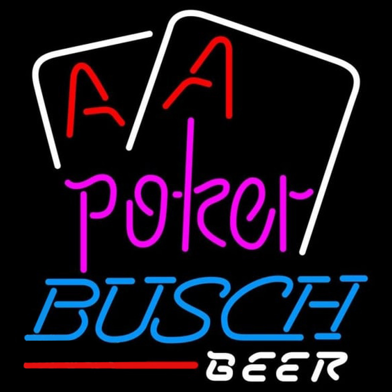 Busch Purple Lettering Red Aces White Cards Beer Sign Neon Sign