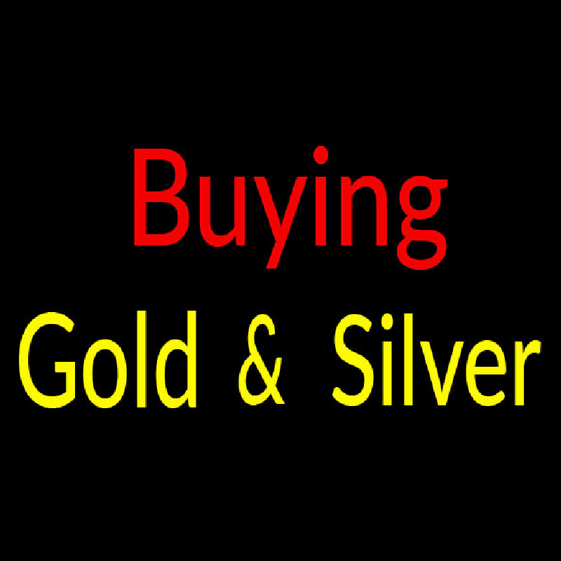 Buying Gold And Silver Block Neon Sign