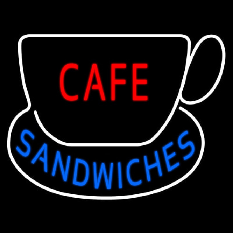 Cafe Sandwiches With Tea Cup Neon Sign