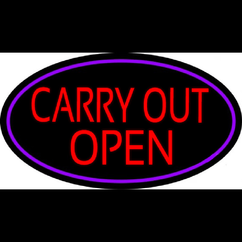 Carry Out Open Neon Sign