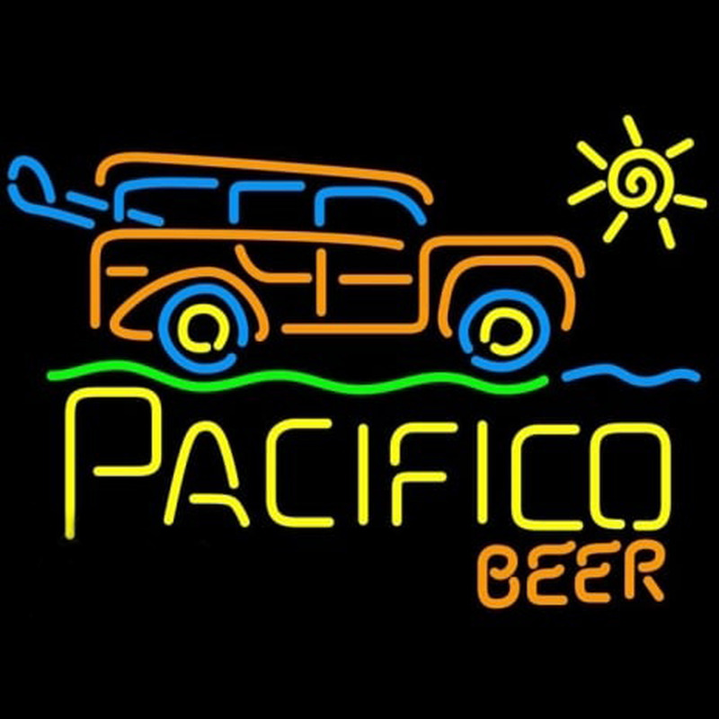 Cerveza Pacifico Sun Bus Neon Sign