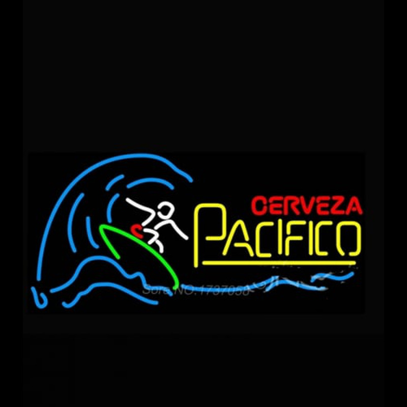 Cerveza Pacifico Surfer Wave Neon Sign