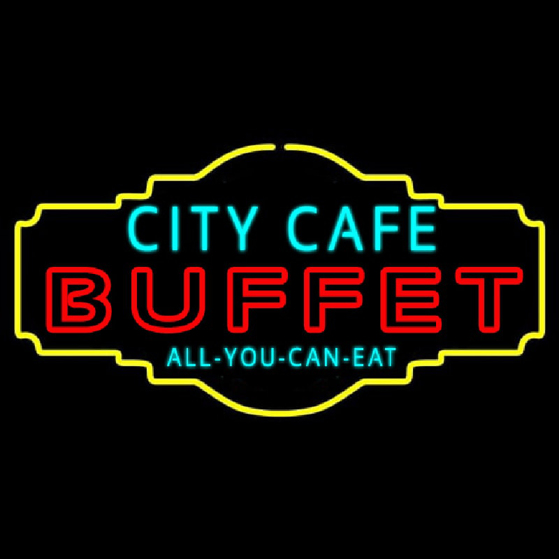 City Cafe All You Can Eat Buffet Neon Sign