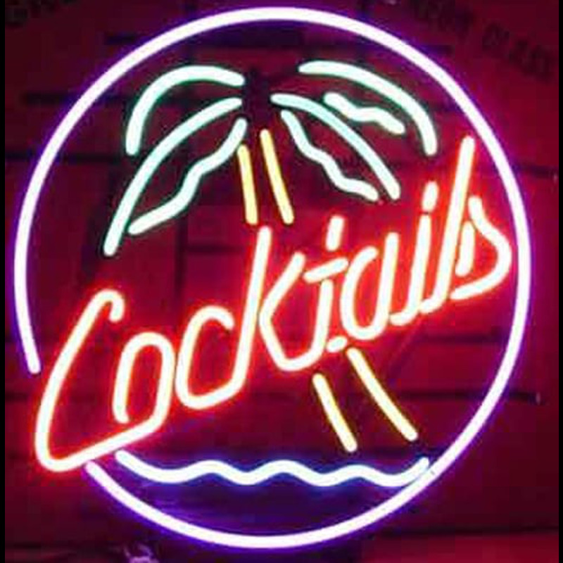 Cocktails Palm Tree Neon Sign