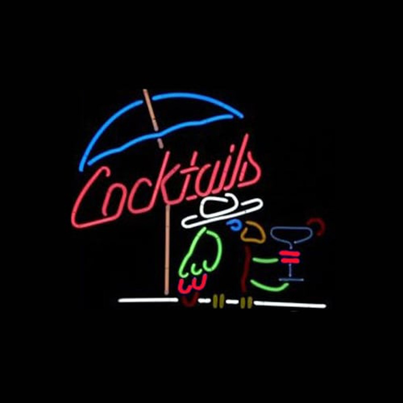 Cocktails Parrot Neon Sign