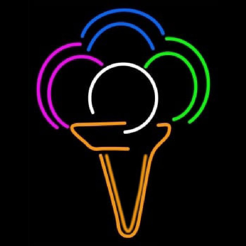 Colorful Ice Cream Cone Neon Sign