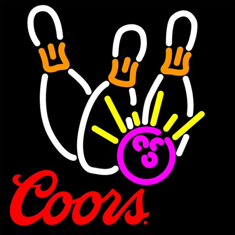 Coors Bowling Neon White Pink Neon Sign