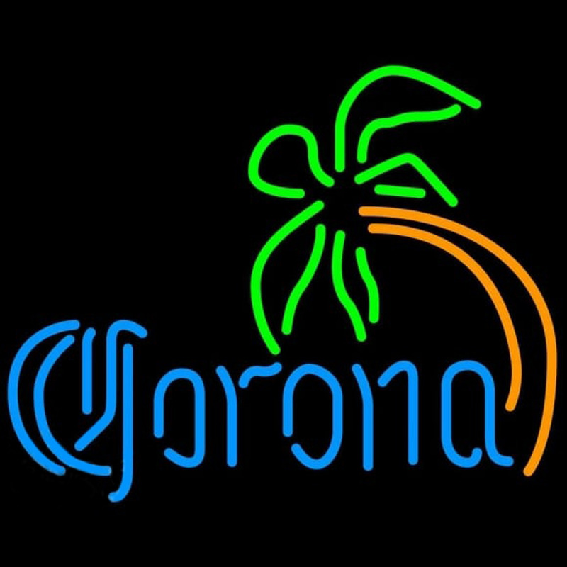 Corona Curved Palm Tree Beer Sign Neon Sign