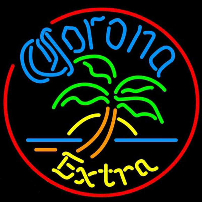Corona E tra Circle Palm Tree Beer Sign Neon Sign