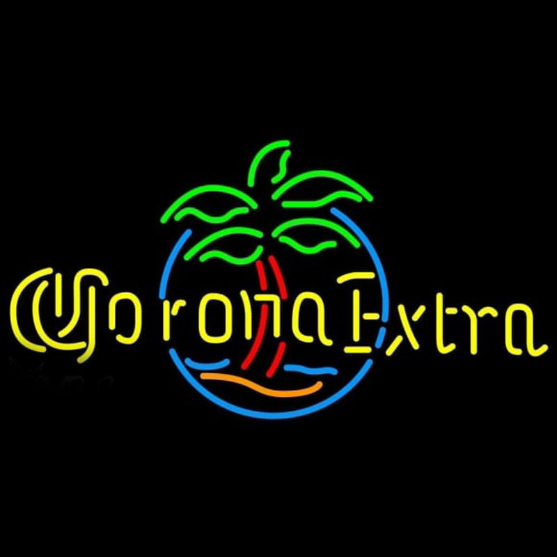 Corona E tra Palm Tree Circle Beer Sign Neon Sign