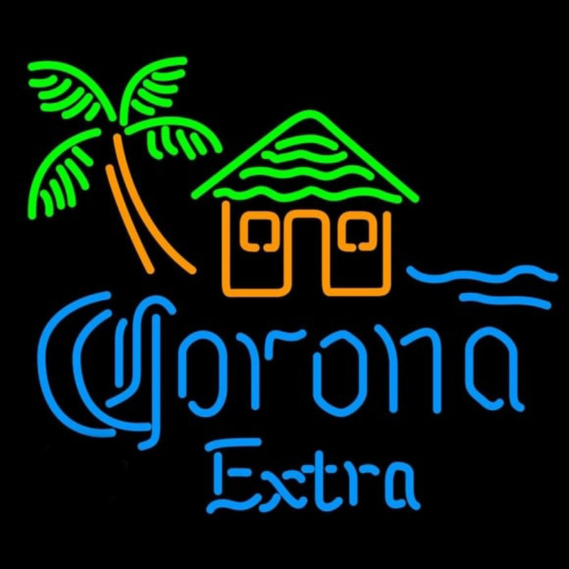 Corona E tra Tiki Hut Beer Sign Neon Sign