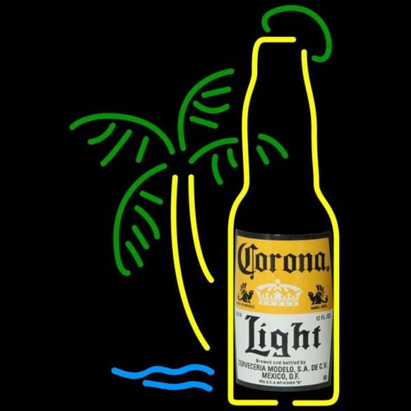 Corona Light Bottle W Palm Tree Beer Sign Neon Sign