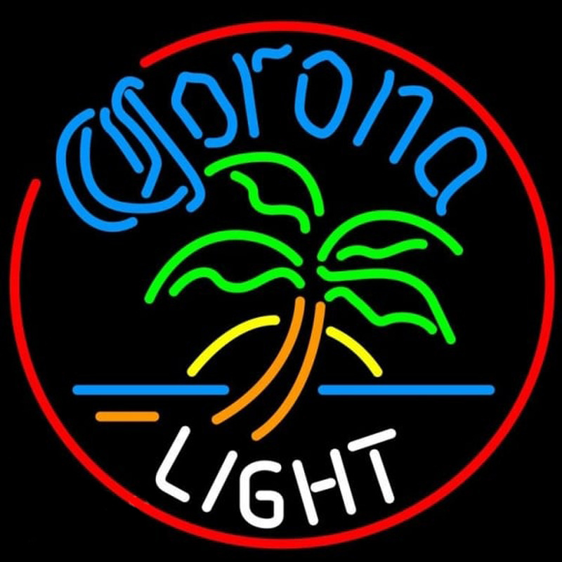 Corona Light Circle Palm Tree Beer Sign Neon Sign