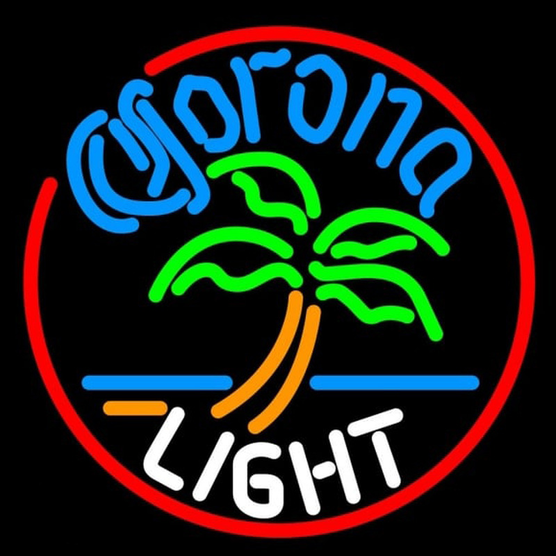 Corona Light Circle Palm Tree Beer Sign Neon Sign