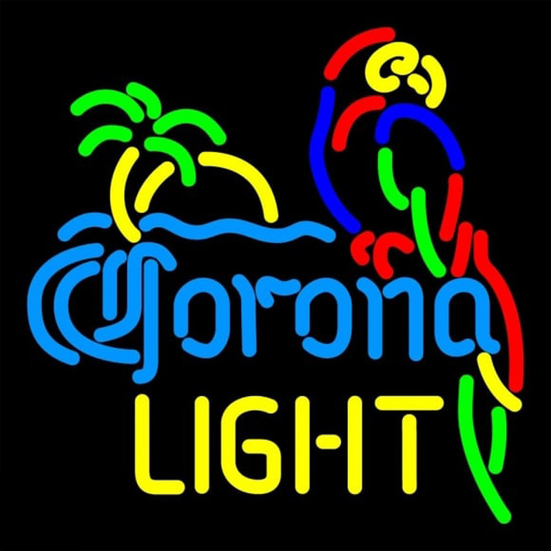 Corona Light Parrot With Palm Beer Sign Neon Sign