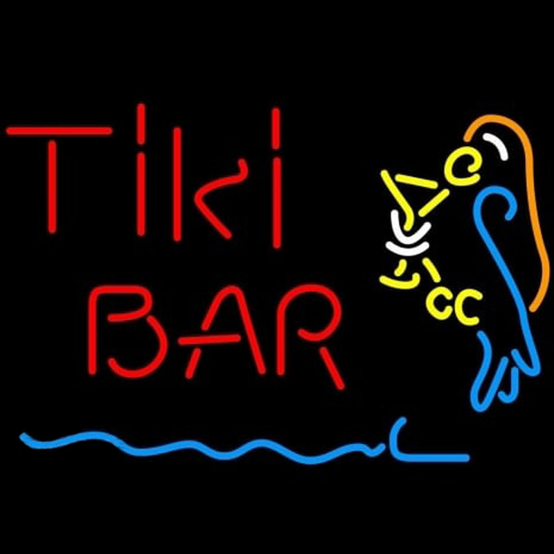 Corona Red Tiki Bar Martini Parrot Beer Neon Sign