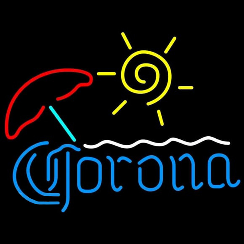 Corona Umbrella with Sun Beer Sign Neon Sign