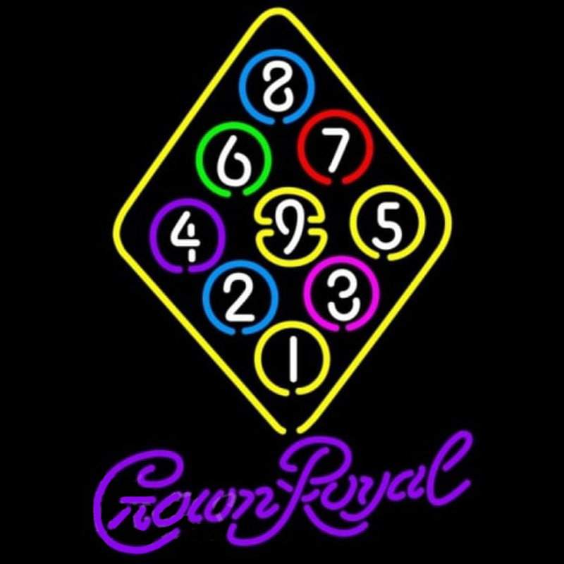 Crown Royal Ball Billiards Rack Pool Beer Sign Neon Sign
