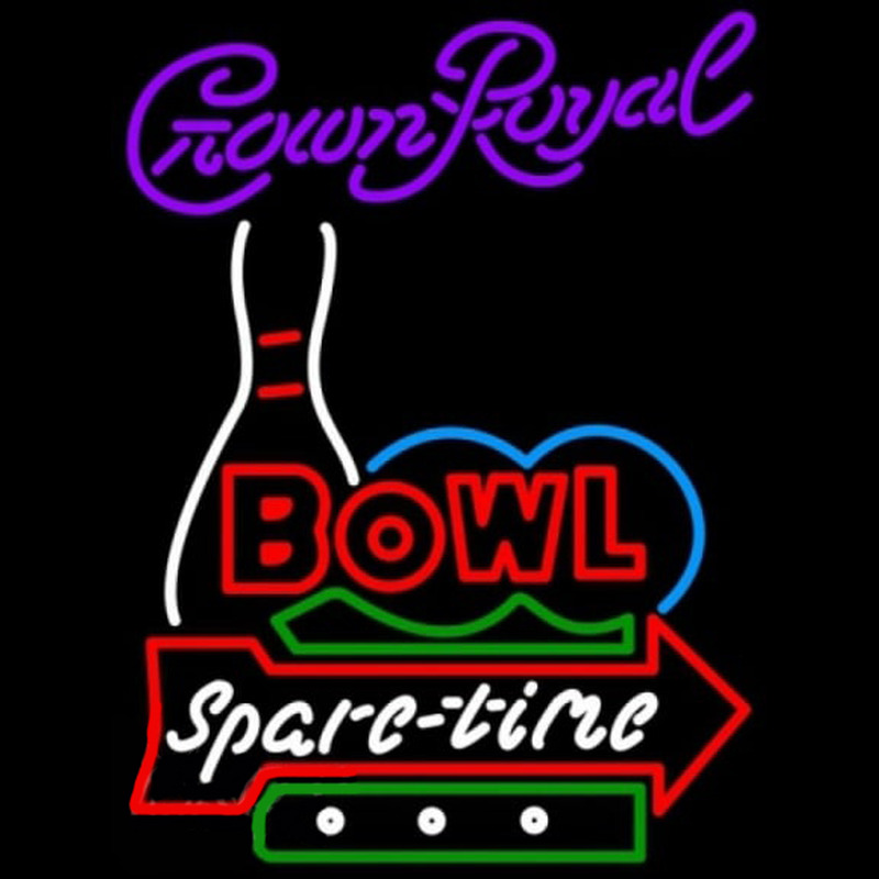 Crown Royal Bowling Spare Time Beer Sign Neon Sign