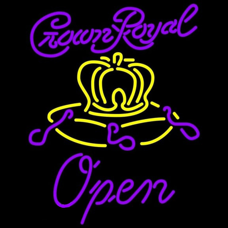 Crown Royal Open Beer Sign Neon Sign