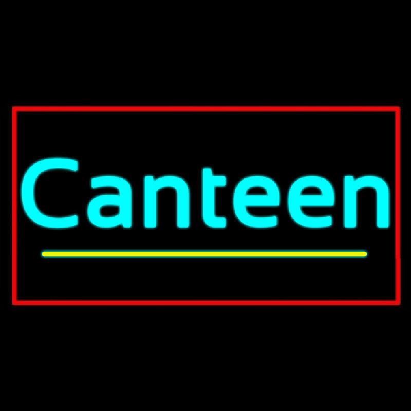 Cursive Canteen With Red Border Neon Sign