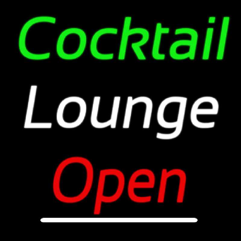 Cursive Cocktail Lounge Open 2 Neon Sign