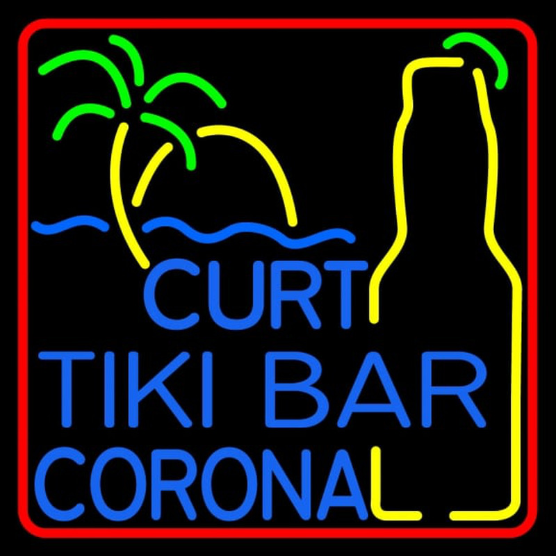Custom Curt Tiki Bar Corona Logo Neon Sign