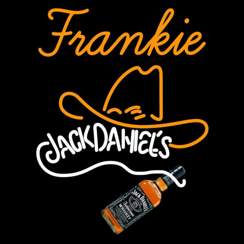 Custom Frankie Rare Jack Daniels Whiskey Cowboy Hat Neon Sign