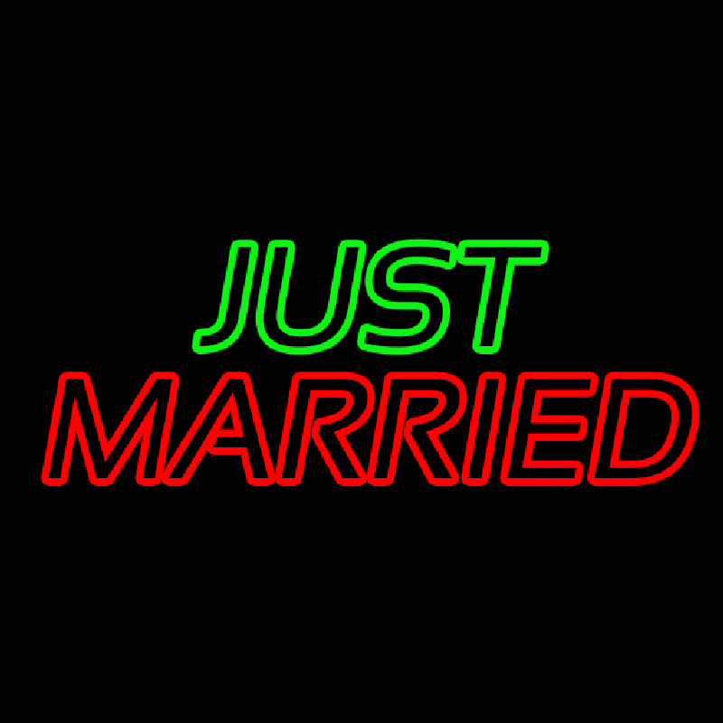 Double Stroke Just Married Neon Sign