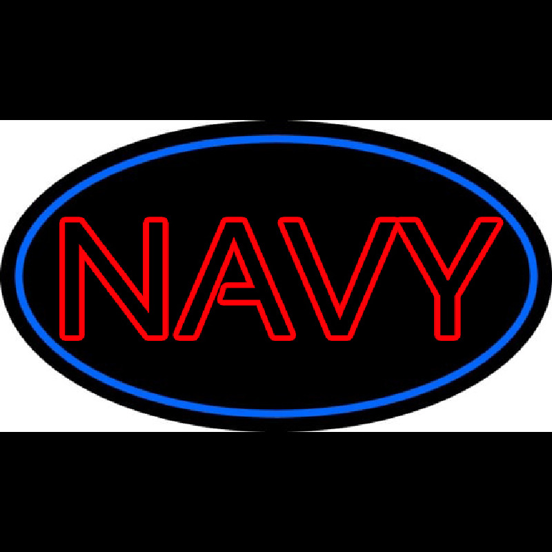 Double Stroke Navy Neon Sign