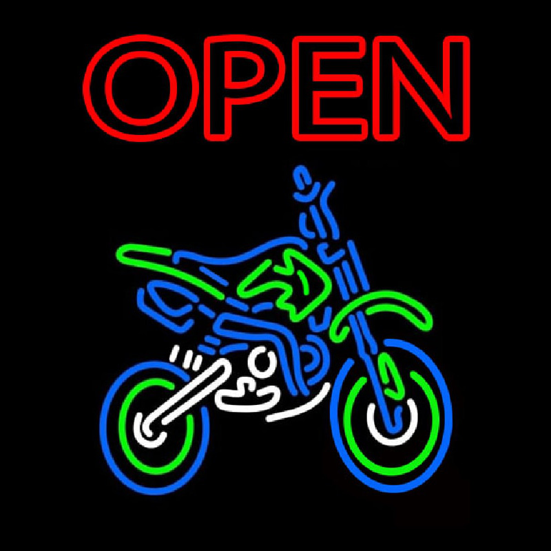 Double Stroke Red Open Bike Logo Neon Sign