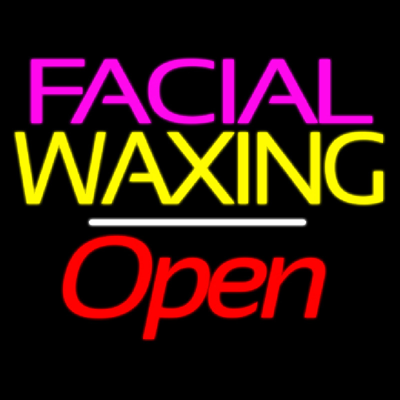 Facial Wa ing Open White Line Neon Sign