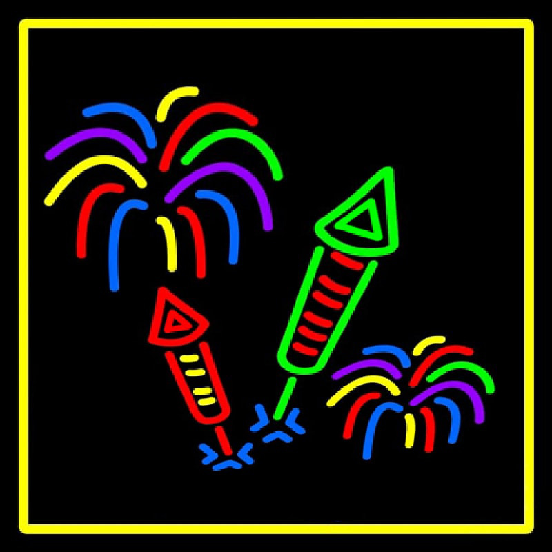 Fire Work With Multi Color 1 Neon Sign