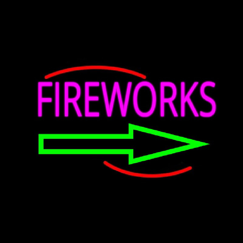 Fireworks With Arrow 2 Neon Sign