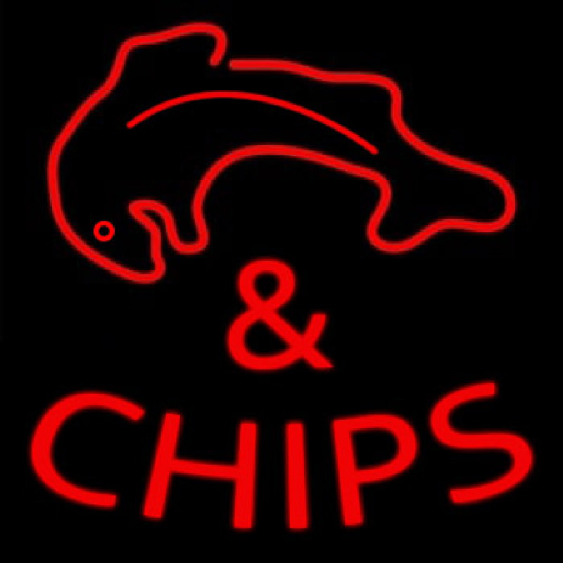 Fish And Chips Red Neon Sign