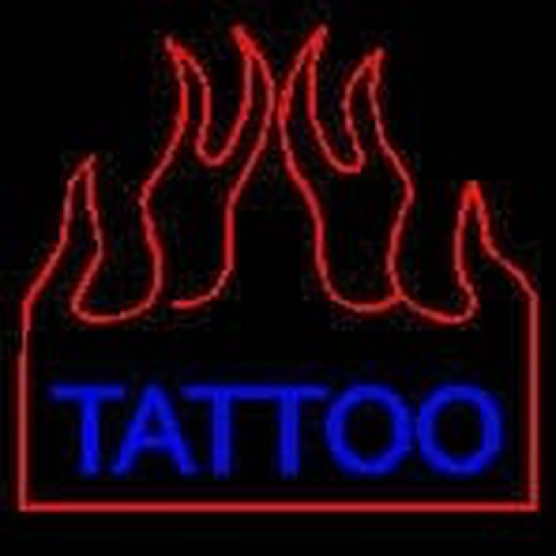 Flaming Tattoo Neon Sign