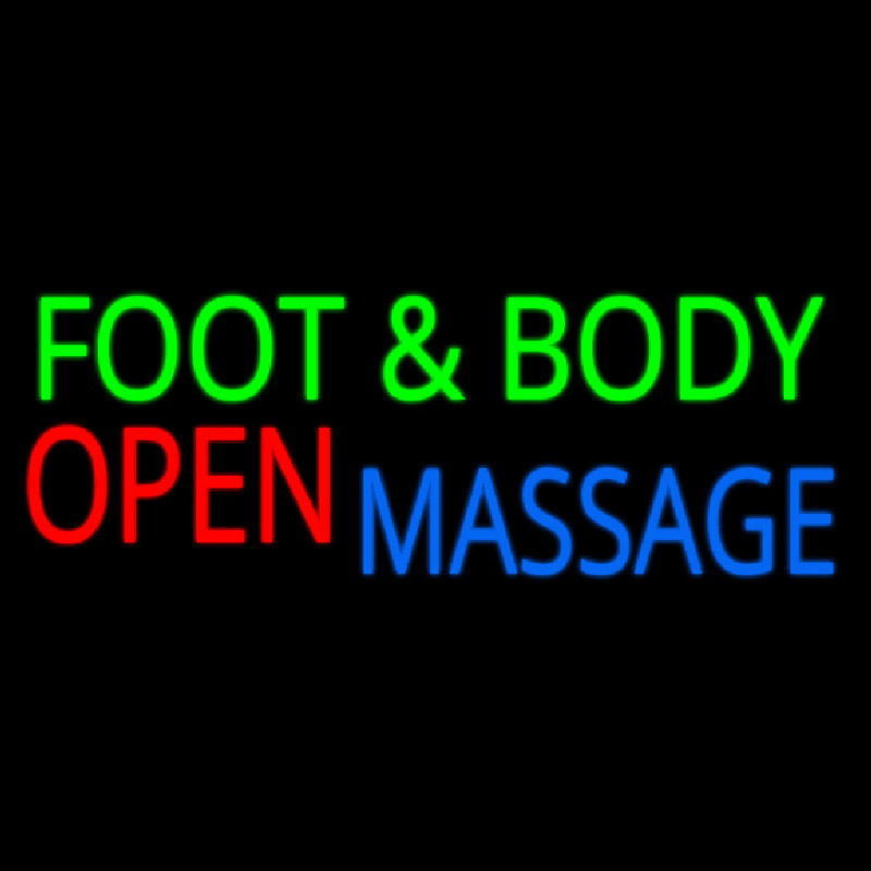 Foot And Body Massage Open Neon Sign