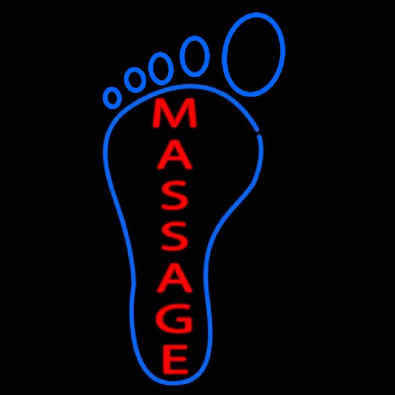 Foot With Double Stroke Massage Neon Sign
