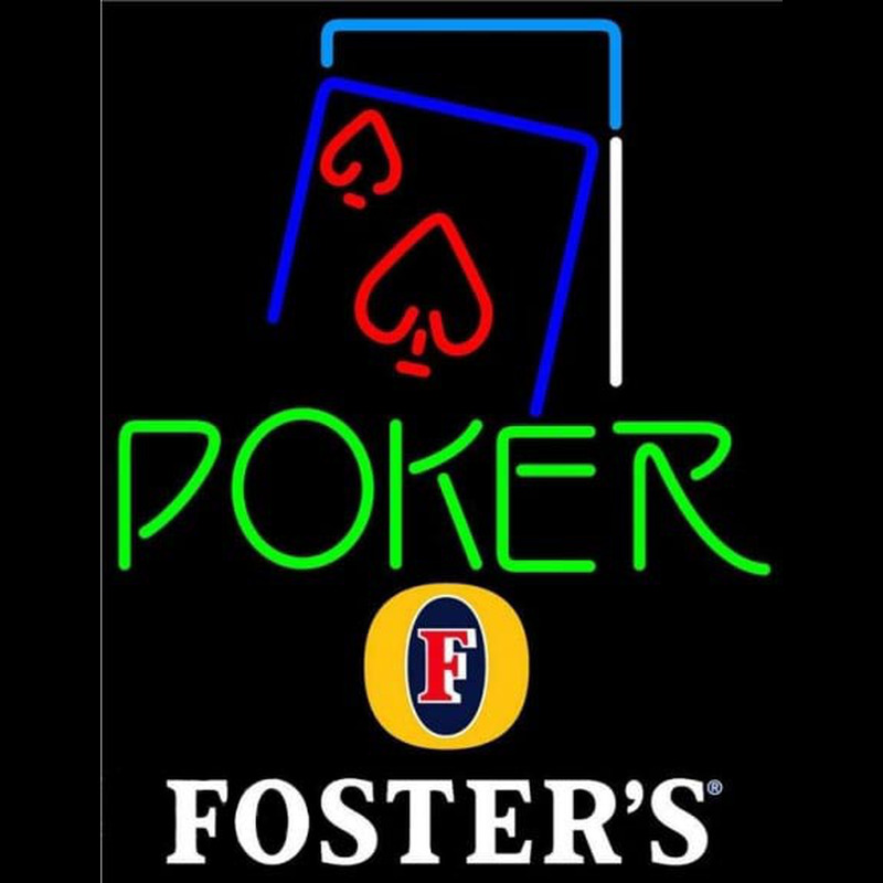 Fosters Green Poker Red Heart Beer Sign Neon Sign